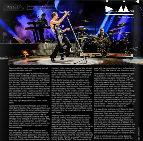 Depeche Mode article in Rock N Roll Industries 2013